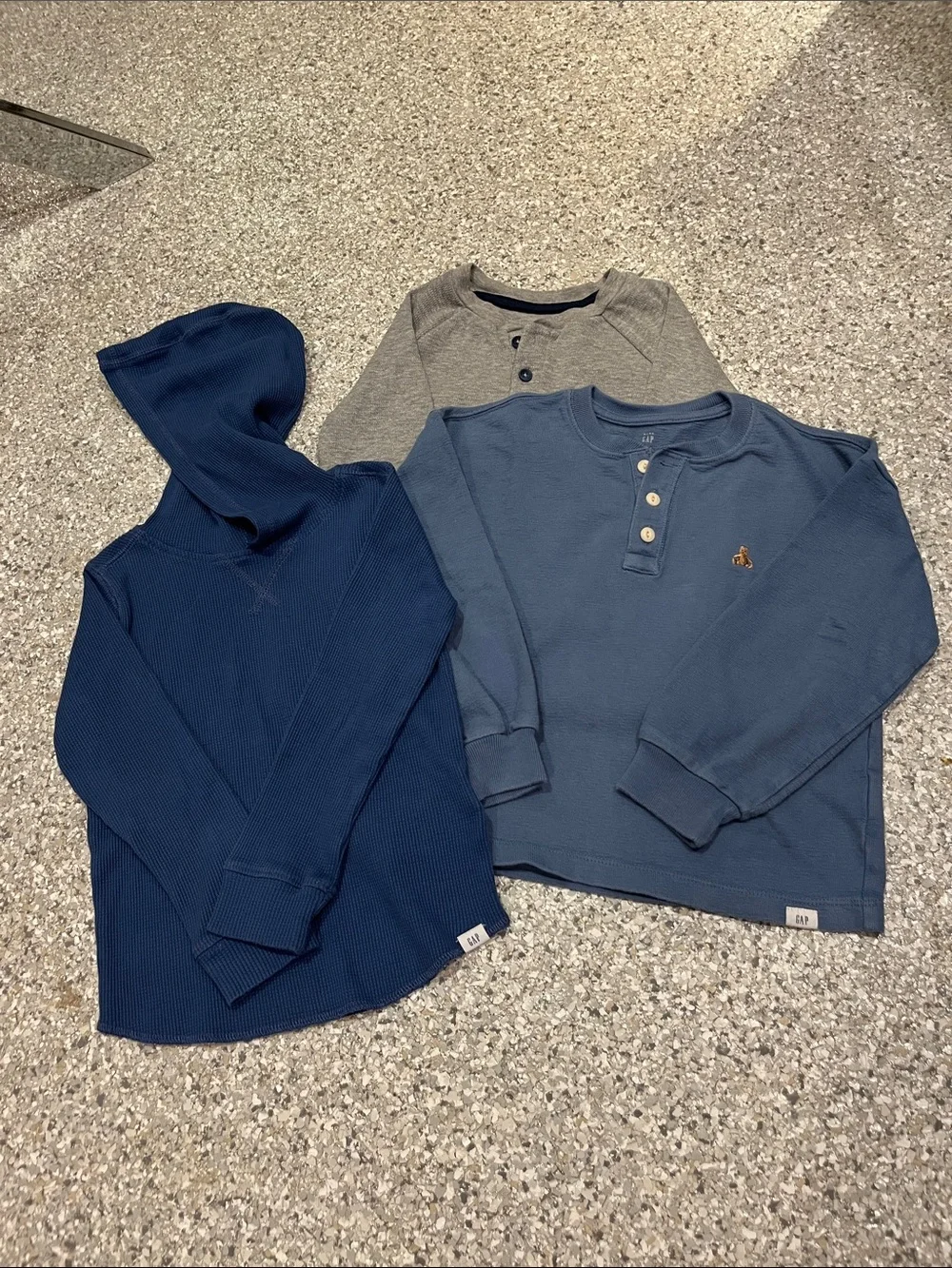 GAP Boys Crewneck & Hoodie Sweater Trio in Navy, Slate, and Gray all 3 for $12